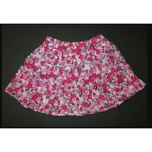 Baby Gap kid girl tiered ditsy floral prairie skirt pink purple green pull on 3